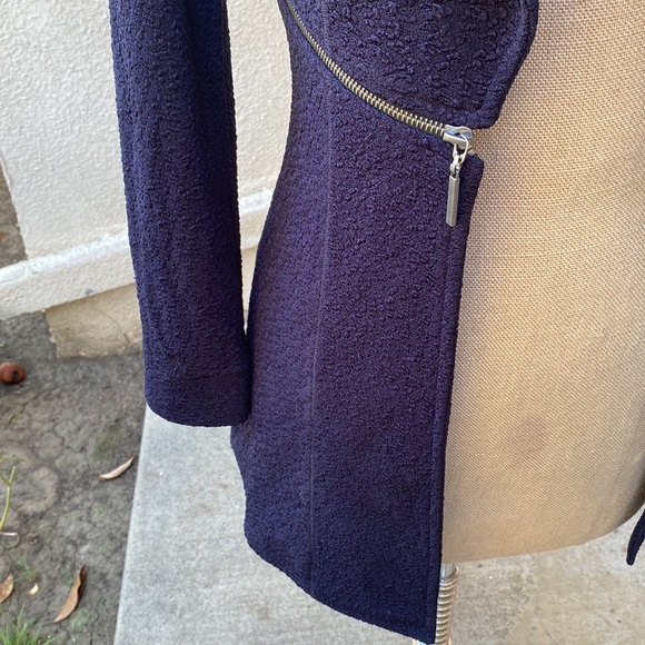 Eva Varro blue stunning open jacket/blazer with two asymmetrical zippers - Picture 6 of 9